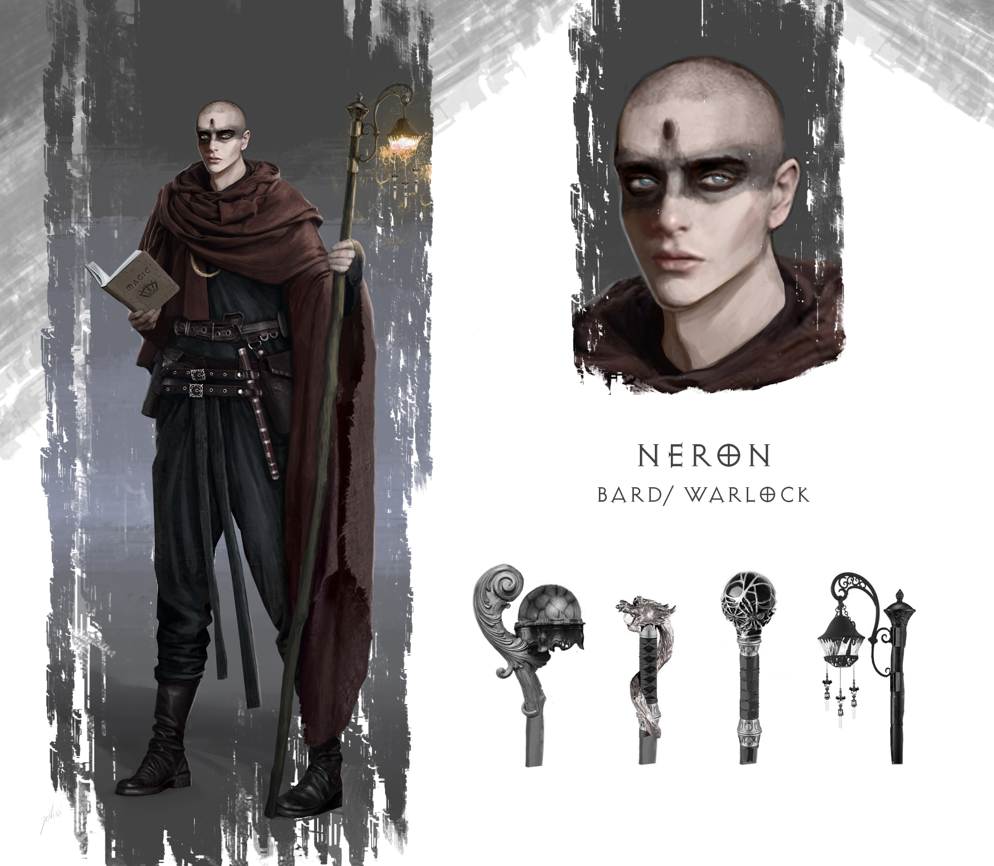 Concept art - Neron - warlock / Bard